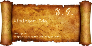 Wisinger Ida névjegykártya